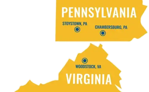 pennsylvania / virginia map